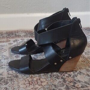 Denver Hayes Quad Comfort Leather Wedges Sz 8